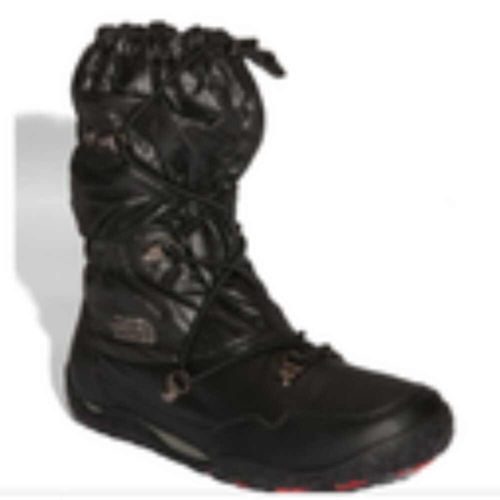 THE NORTH FACE Shiny Black Snow Boot ICE QUEEN, Style APPXVG5, Women Sz 5.5 NEW